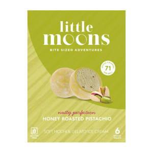 LITTLE MOONS HONEY ROASTED PISTACHIO MOCHI ICE CREAM X 6PKS