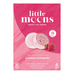 LITTLE MOONS SUMMER RASPBERRY MOCHI ICE CREAM X 6PKS