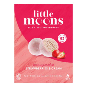 LITTLE MOONS STRAWBERRY & CREAM MOCHI ICE CREAM X 6PKS