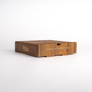 WOOD EFFECT 7" BROWN PIZZA BOX 