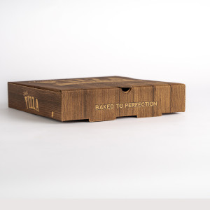 WOOD EFFECT 9" BROWN PIZZA BOX 