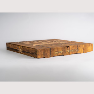 WOOD EFFECT 14" BROWN PIZZA BOX 