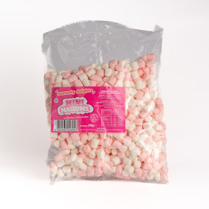 MINI MALLOWS PINK/WHITE X 400G