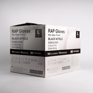 GLOVES NITRILE P.FREE BLACK L X100 