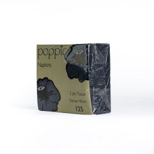 MCNULTY NAPKINS 2PLY BLACK 40CM X 125