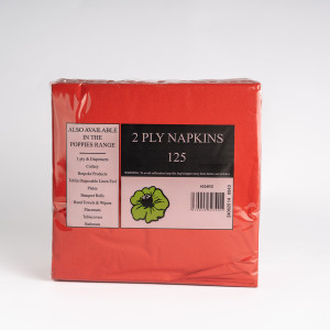 MCNULTY NAPKINS 2PLY RED X 125