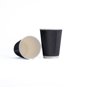 EP 12OZ RIPPLE CUPS BLACK X 25