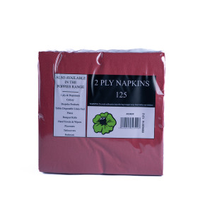 MCNULTY NAPKINS 2PLY BORDEAUX/ BURGUNDY 40CM X 125