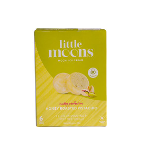 LITTLE MOONS HONEY ROASTED PISTACHIO MOCHI ICE CREAM X 6PKS