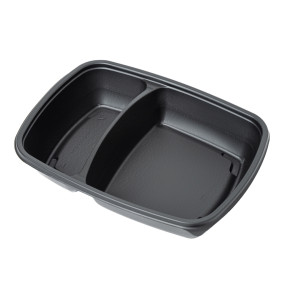 2 COMPARTMENT CONTAINERS BLACK 900ML X 300