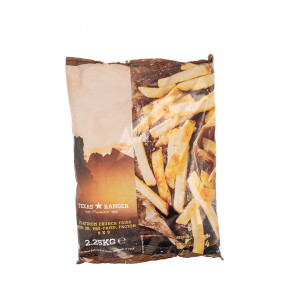TEXAS PLATINUM CRUNCH FRIES 9X9 SKIN ON (BJ10) X 2.25KG