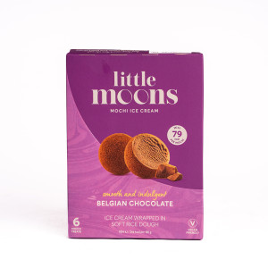 LITTLE MOONS BELGIAN CHOCOLATE MOCHI ICE CREAM X 6PKS