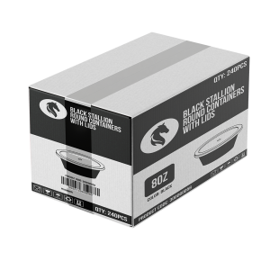 BLACK STALLION CONTAINER & LID 8OZ X 240