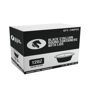 BLACK STALLION CONTAINER & LID 12OZ X 240