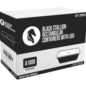 BLACK STALLION CONTAINER & LID 1000ML X 200