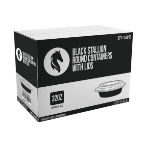 BLACK STALLION CONTAINER & LID 32OZ X 150