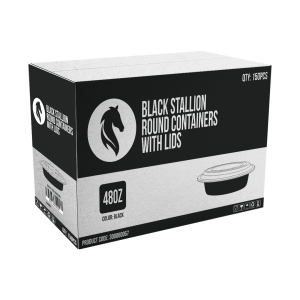 BLACK STALLION CONTAINER & LID 48OZ X 150