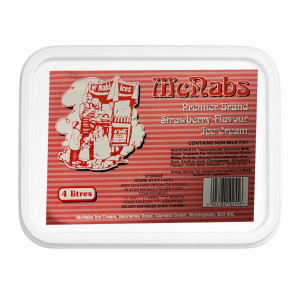  McNABS STRAWBERRY ICE CREAM TUB X 4L