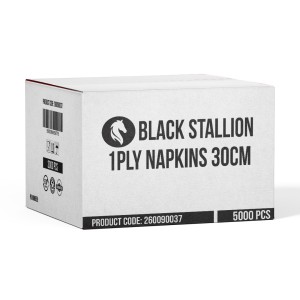BLACK STALLION 1PLY NAPKINS 30CM WHITE X 5000